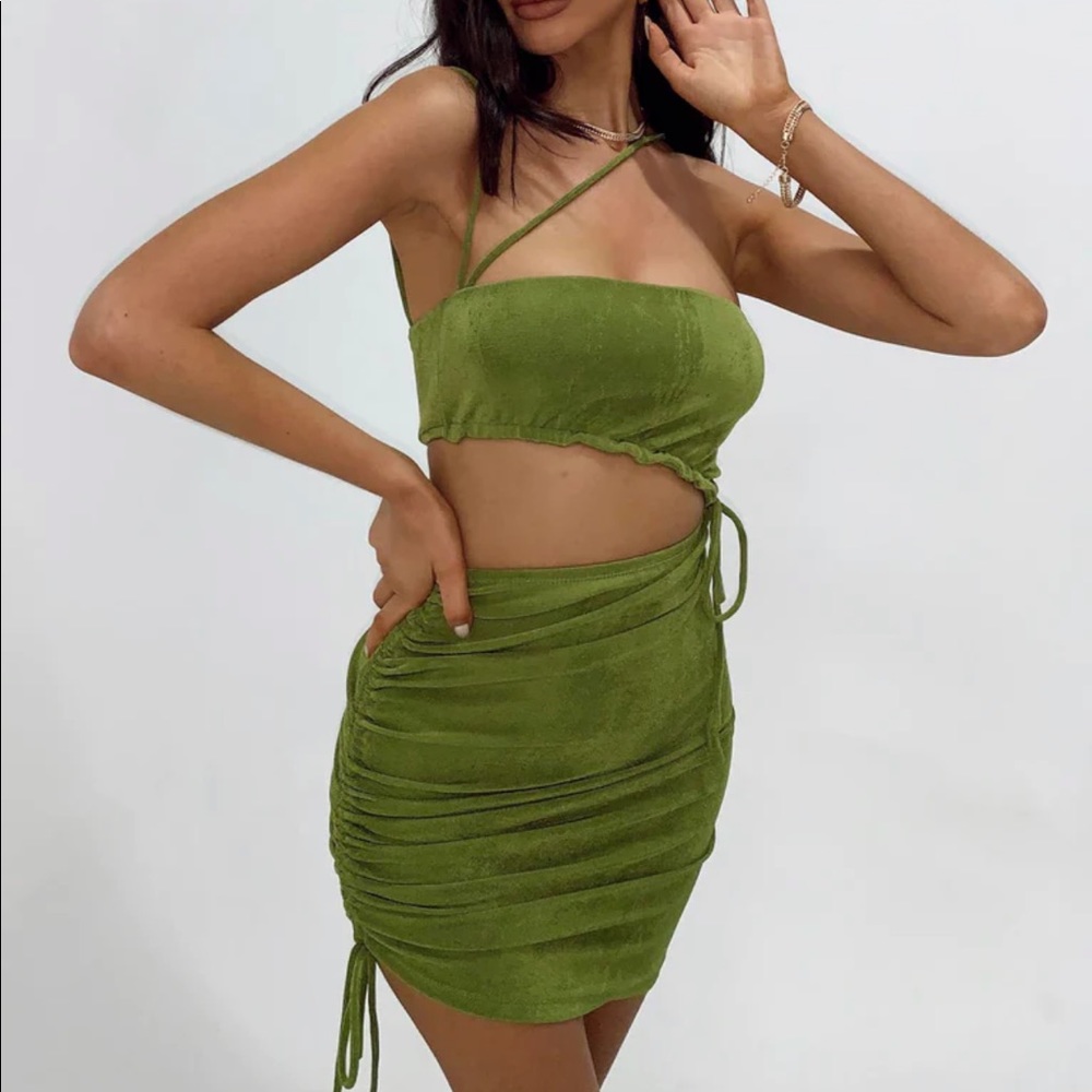 Princess Polly IMELDA MINI DRESS GREEN